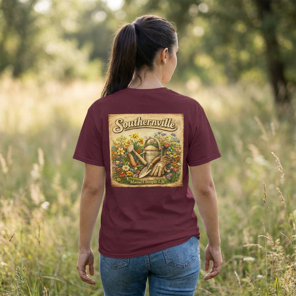 Southernville Company Mama's Simple Life Gardening T-Shirt